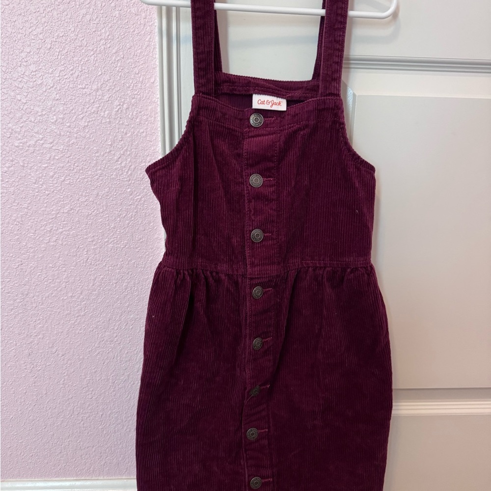 Cat & Jack Kids Burgundy Corduroy Overalls
